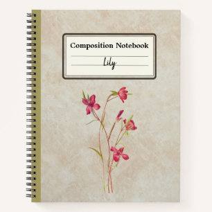 Cuaderno Adiós a la composición personalizada de la flor de