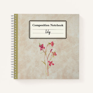 Cuaderno Adiós a la composición personalizada de la flor de