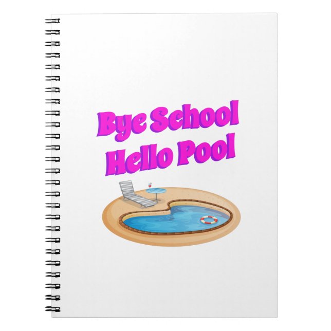 Cuaderno Adios Escuela Hola Pool Graciosa Cita de Verano (Frente)
