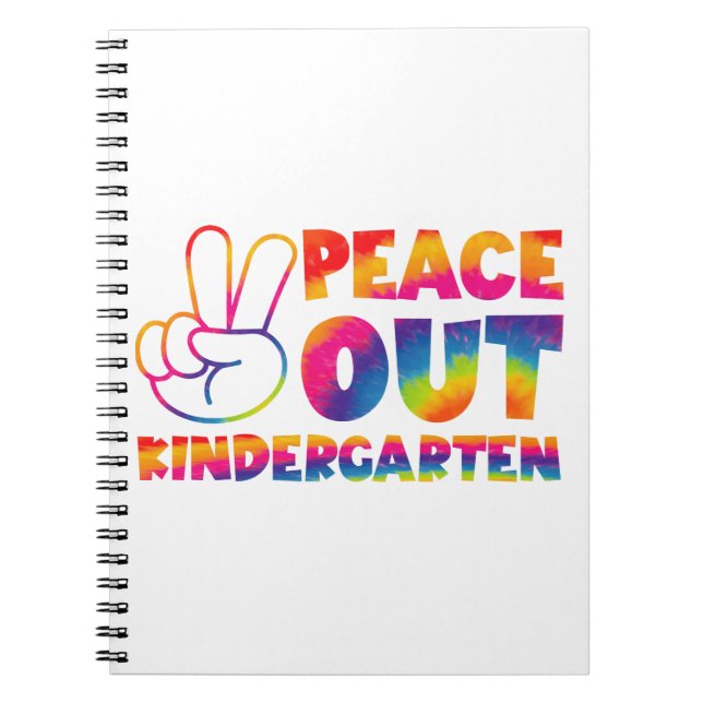 Cuaderno Adiós jardín de infantes Tie Dye Último día de esc (Frente)