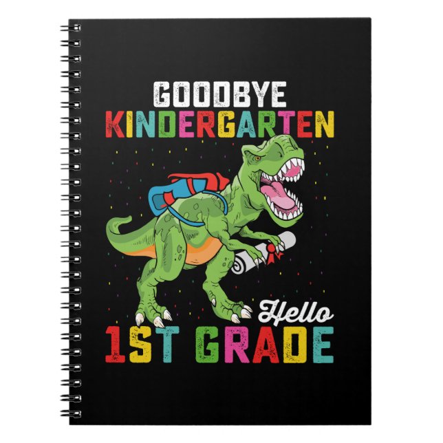 Cuaderno Adiós Kindergarten Hola escuela de Rex de primer g (Frente)