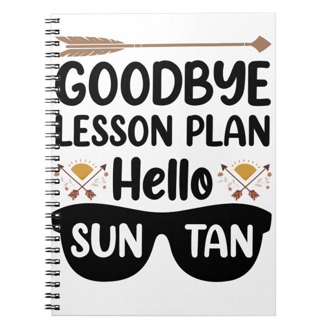 Cuaderno Adiós planes de lección Hola bronceado Planes de m (Frente)