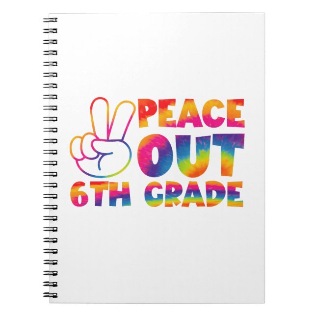 Cuaderno Adiós Sexto Grado Tie Dye Último Día 6to Grado  (Frente)