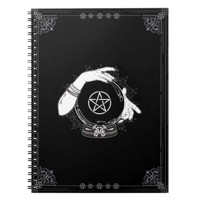 Cuaderno Adivino Místico Negro Bola de Cristal Mística (Frente)