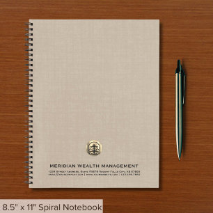 Cuaderno Administración de riqueza Linen Beige Imprimir blo