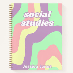 Cuaderno Adolescente Hija Retro Wavy Lines Asunto Escolar