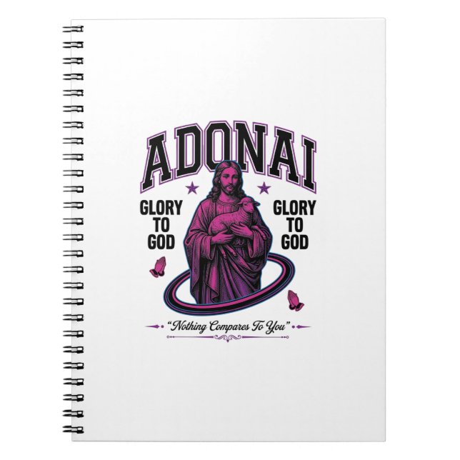 Cuaderno Adonai Gloria a Dios Diseño Vectorial Cristiano Vi (Frente)