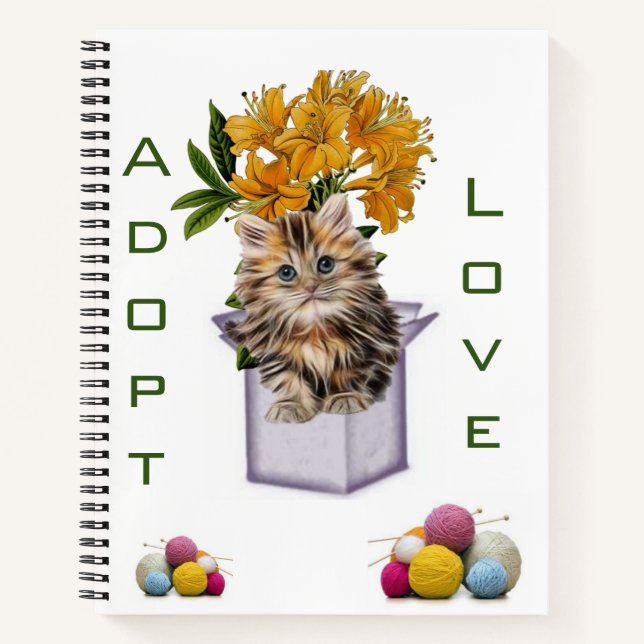 Cuaderno Adopción de gatos de gatos de gatito espiralCondo  (Anverso)