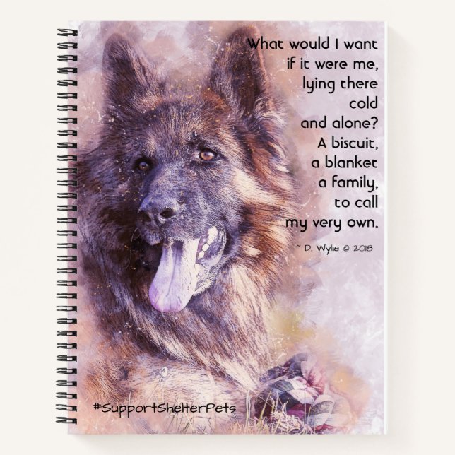 Cuaderno Adoptar un Mascota de refugio - Pastor alemán (Anverso)