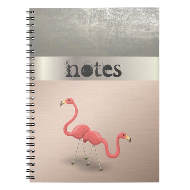 Cuaderno Adorabe Cute Flamingos En El Amor -Personalizado (Frente)