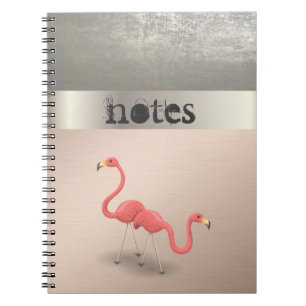Cuaderno Adorabe Flamingos Lindos Enamorados -Personalizado