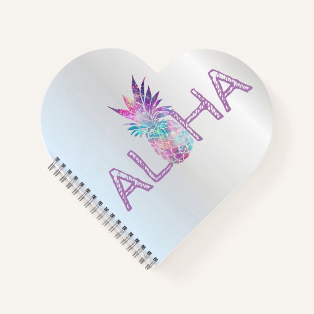 Cuaderno Adorable Aloha Piña Hawaiana, Plata (Anverso)