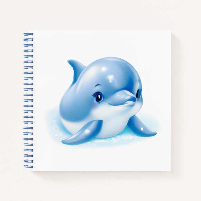Cuaderno Adorable Bebé Delfín Azul (Anverso)
