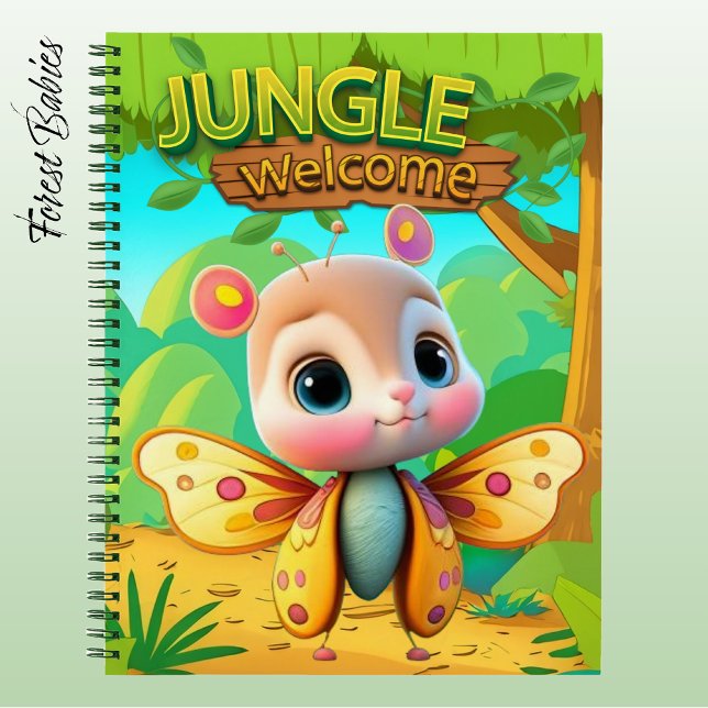 Cuaderno Adorable Butterfly Insect Girly Forest Animal 🦋 (Cute Girly Butterfly, Girl Jungle Welcome Notebook Animal Cartoon Graphic Character Stationery 🦋)