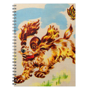 Cuaderno adorable cachorro en fuga