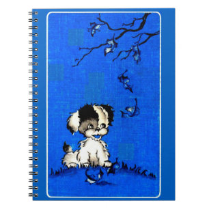 Cuaderno adorable cachorro en otoño
