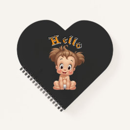 Cuaderno Adorable Cartoon Baby Sitting Cheerfully with Cute