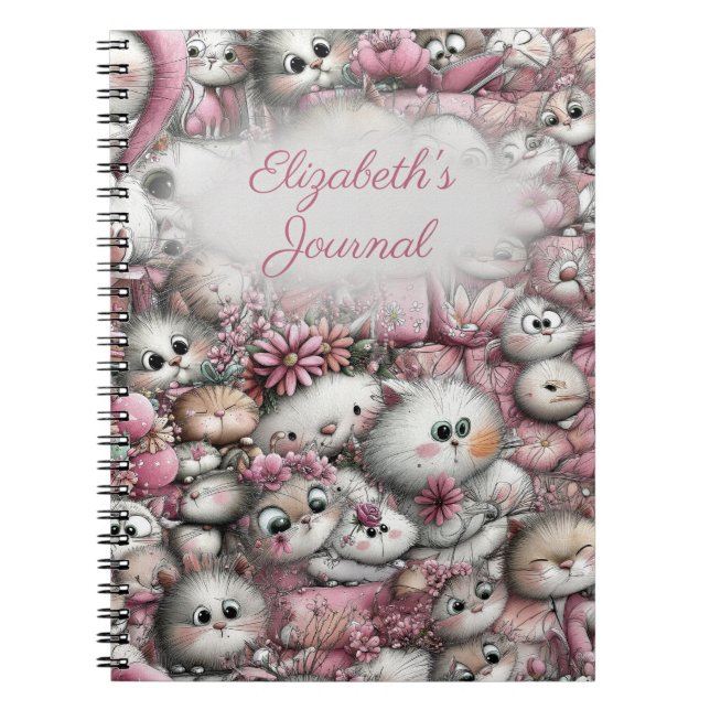 Cuaderno Adorable Cats Collage Spiral Notebook (Frente)