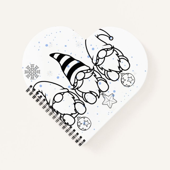 Cuaderno Adorable diseño navideño de gnomos de Navidad. (Anverso)