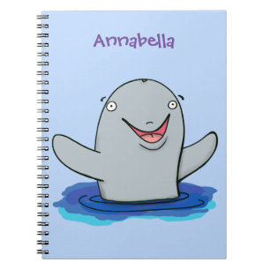 Cuaderno Adorable feliz ilustracion personalizado de marsop