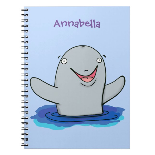 Cuaderno Adorable feliz ilustracion personalizado de marsop (Frente)