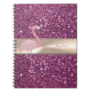 Cuaderno Adorable Flamingo Rosa Lindo Sobre Brillante
