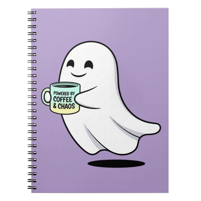 Cuaderno Adorable Ghost Cute Halloween Illustration (Frente)