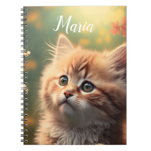 Cuaderno Adorable Ginger Kitten Fluffy, Personalizable