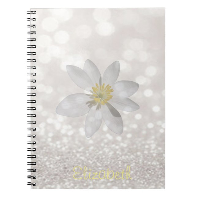 Cuaderno Adorable Girly, Daisy, Purpurinoso, Bokeh, Persona (Frente)