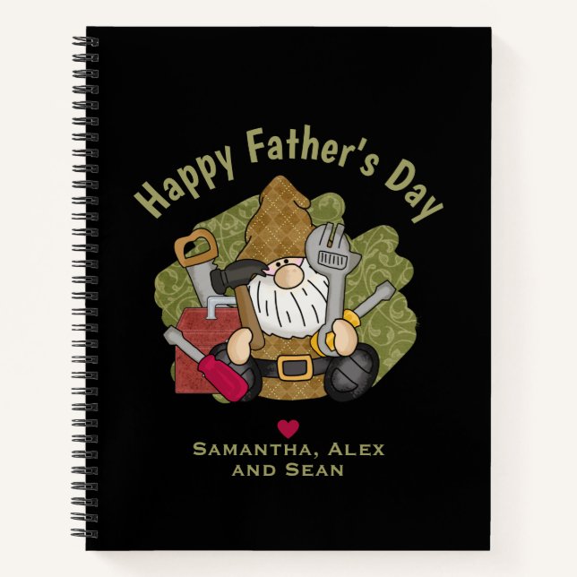 Cuaderno Adorable Handyman & Carpenter Garden Gnome (Anverso)