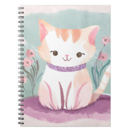 Cuaderno Adorable kitten in the flowers