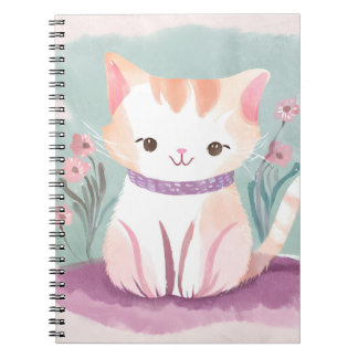 Cuaderno Adorable kitten in the flowers
