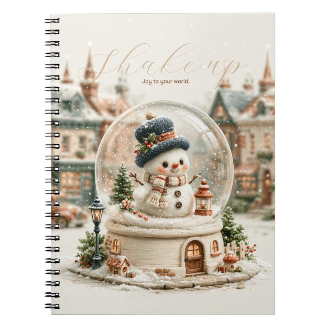 Cuaderno Adorable Muñeco de Nieve Globo de Nieve (Frente)
