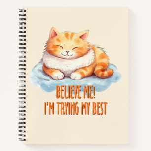 Cuaderno Adorable Naranja Tabby Cat- Estoy probando lo mejo