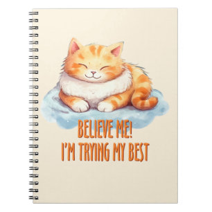 Cuaderno Adorable Naranja Tabby Cat- Estoy probando lo mejo