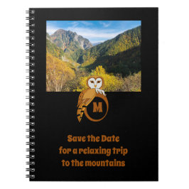 Cuaderno Adorable nidificación de lechuza británica en foto