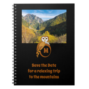 Cuaderno Adorable nidificación de lechuza británica en foto