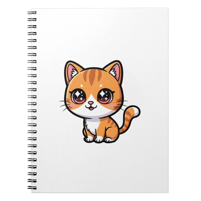 Cuaderno Adorable Orange Tabby Cartoon Cat (Frente)