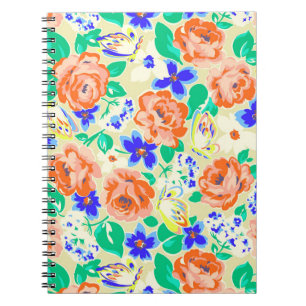 Cuaderno Adorable patrón floral colorido