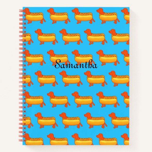 Cuaderno Adorable perro caliente de Dachshund (Anverso)
