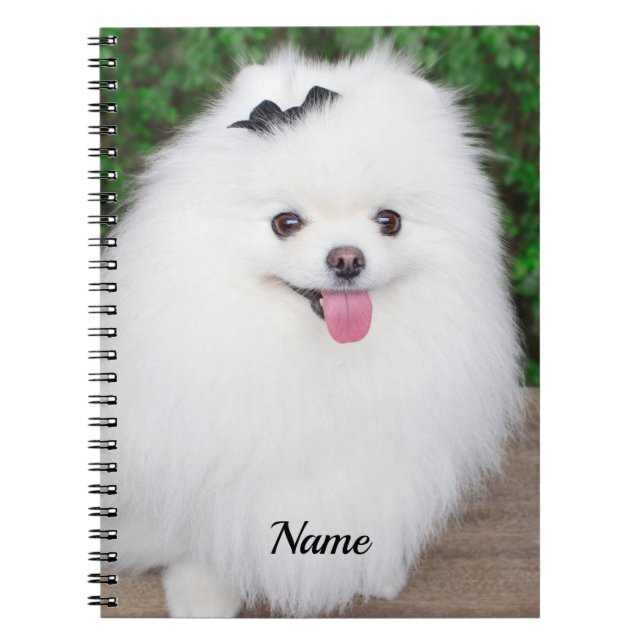 Cuaderno Adorable Perro de Cachorro Blanco (Frente)