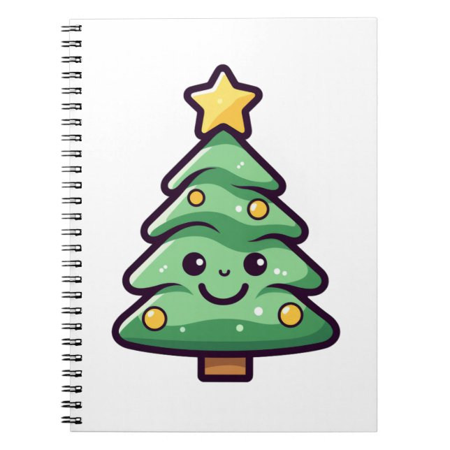Cuaderno Adorable personaje verde del árbol de Navidad (Frente)