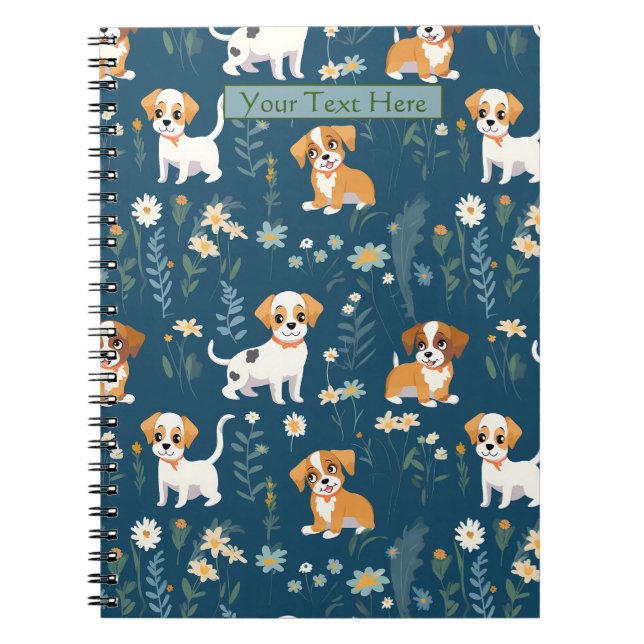 Cuaderno Adorable Personalizado Puppy (Frente)