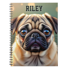 Cuaderno Adorable Pug de cerca | Perro personalizado lindo