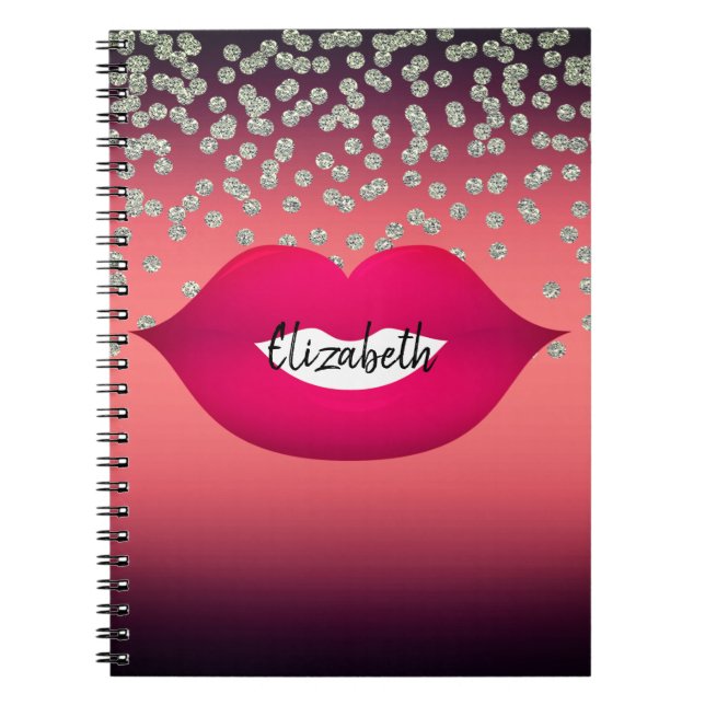 Cuaderno Adorable Red Shiny Relieve metalizado Confetal, Di (Frente)