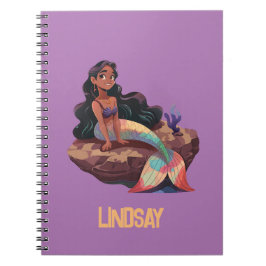 Cuaderno Adorable Sirena Elegante con Nombre de Niños