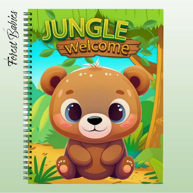 Cuaderno Adorable Teddy Bear Forest Fun Animal Character 🐻 (Cute Teddy Bear Stationery Adorable Woodland Wildlife Notebook Unique Animal Character Notepad 🐻)
