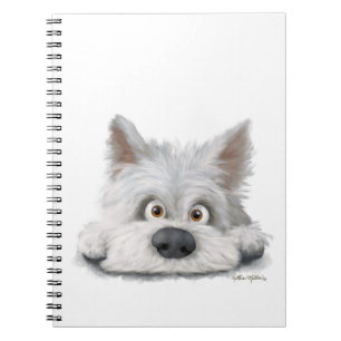 Cuaderno Adorable Terrier Escocés Blanco de Dibujos Animado