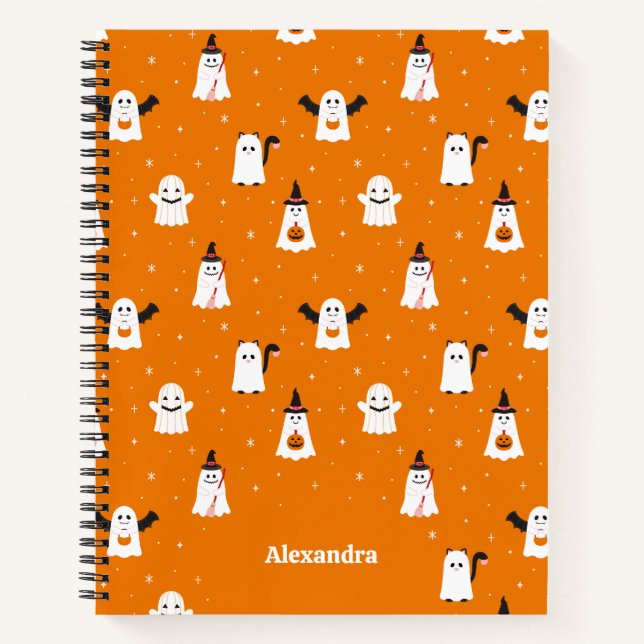 Cuaderno Adorable truco de Halloween o Personalizado del tr (Anverso)