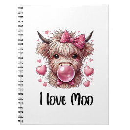 Cuaderno Adorable vaca de San Valentín en Highland